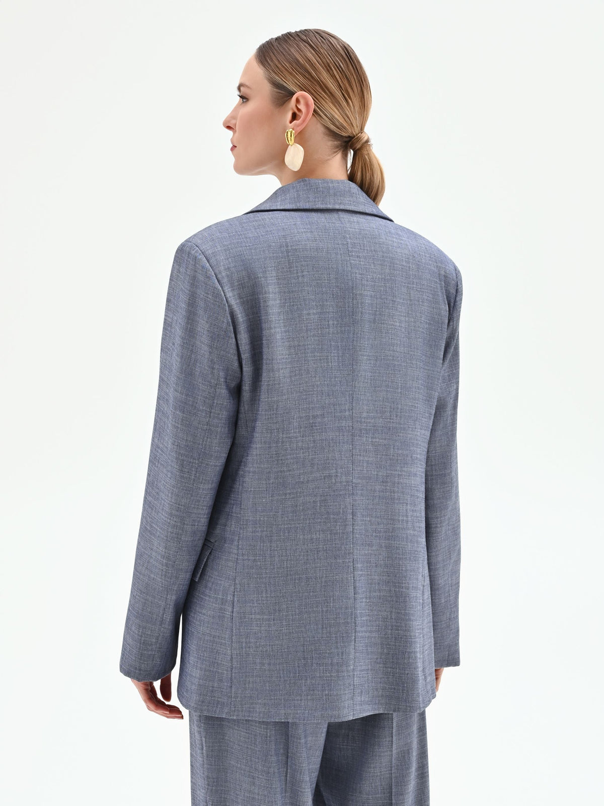 Giacca doppiopetto in chambray