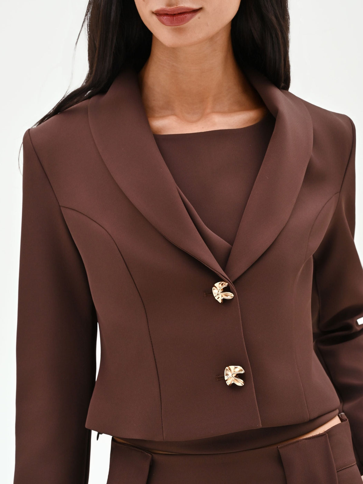 Giacca blazer cioccolato con bottoni design