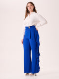 Pantaloni Curvy Blu Cina con decoro Gioiello
