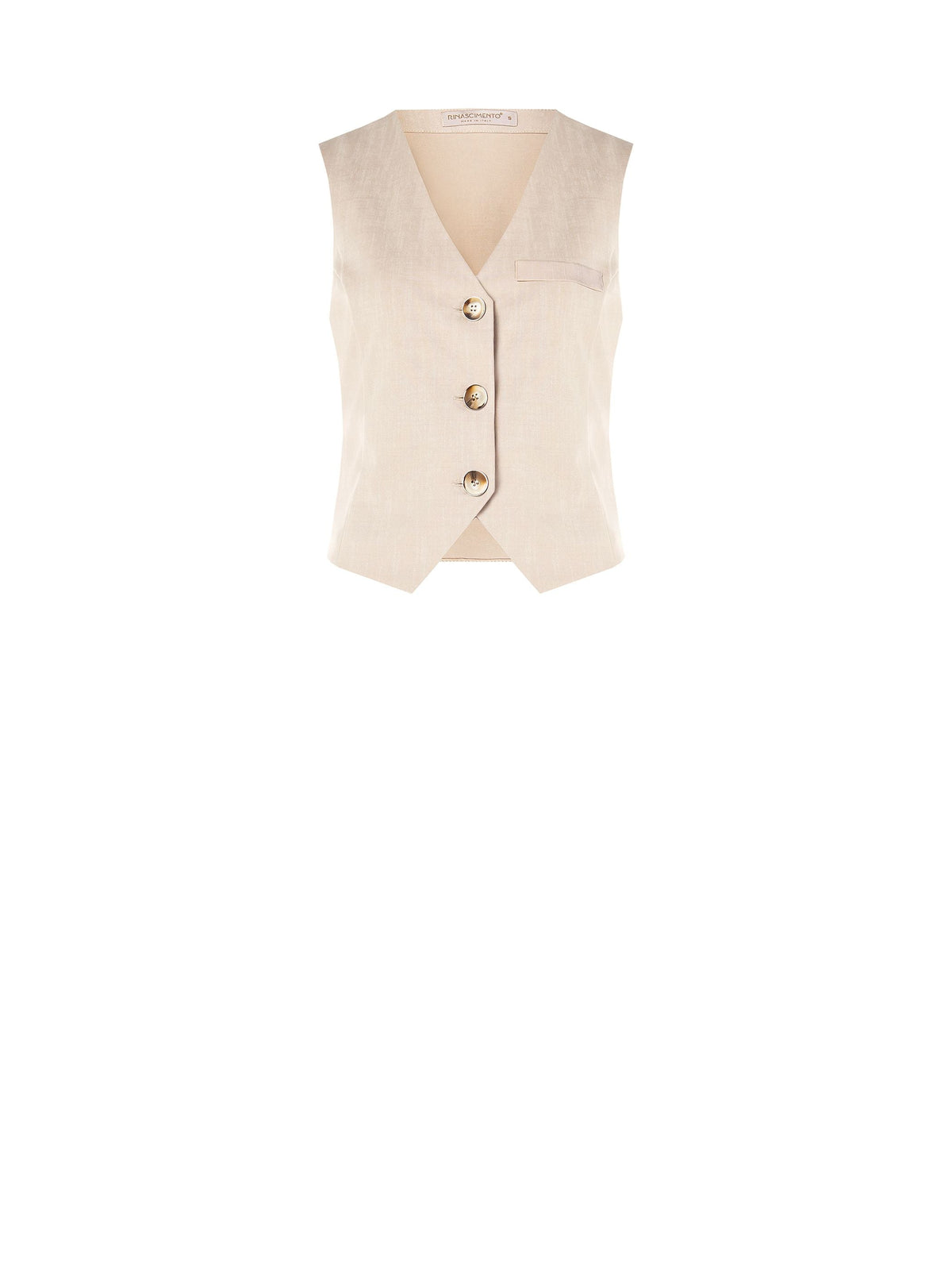 Gilet Beige in Tessuto Operato