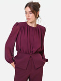 Camicia Studio bordeaux in georgette con baschina