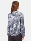 Blusa toile de jouy con fiocco al collo