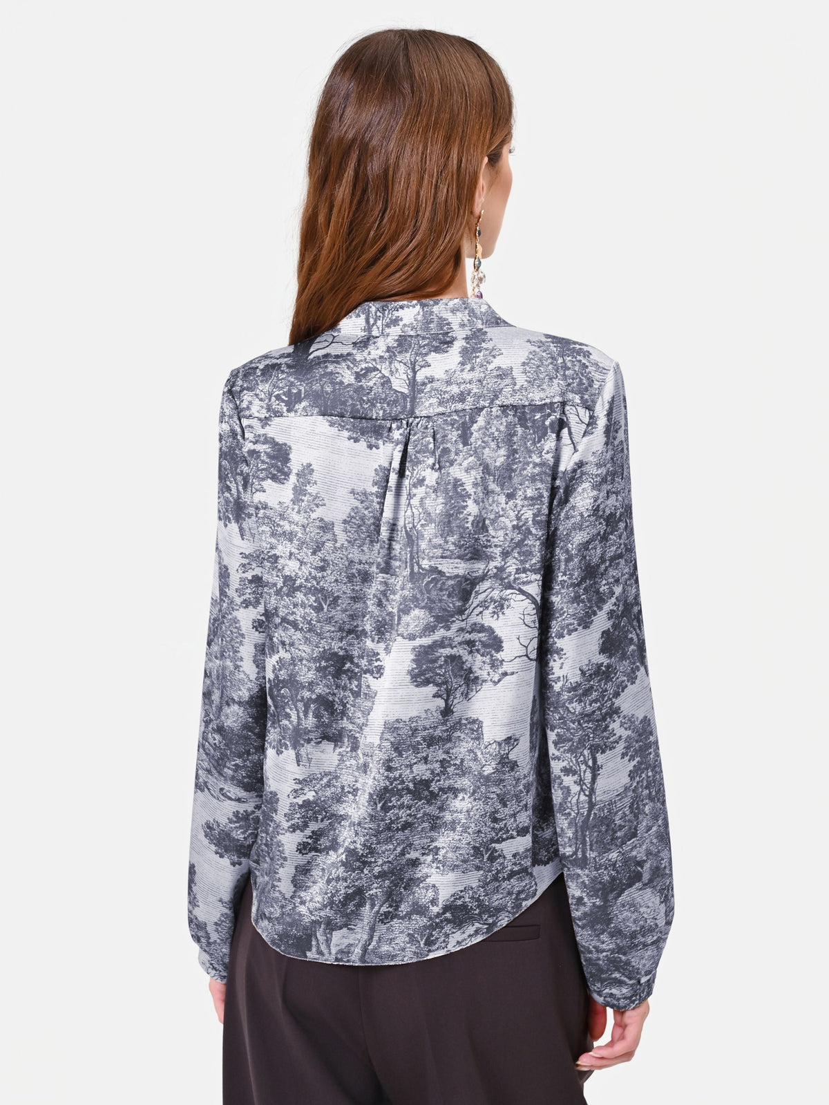 Blusa toile de jouy con fiocco al collo