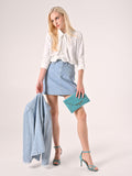 Gonna corta A-Line in Denim Chiaro