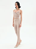 Pantalone tortora beige skinny