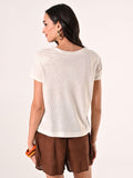 T-Shirt Lino Viscosa Beige