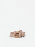 Cintura sottile tortora beige con fibbia sagomata