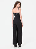 Tuta bustier nera con rever lucido