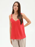 Top rosso fragola con doppie spalline