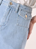 Gonna corta A-Line in Denim Chiaro