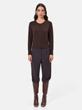 Cardigan in viscosa marrone moro con bottoni