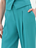 Pantalone Studio con pinces in cadi verde smeraldo
