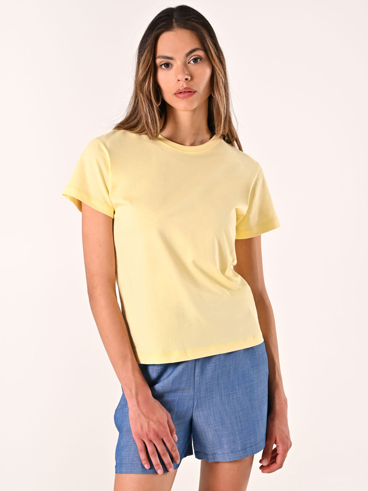 T-Shirt in Cotone Giallo Chiaro