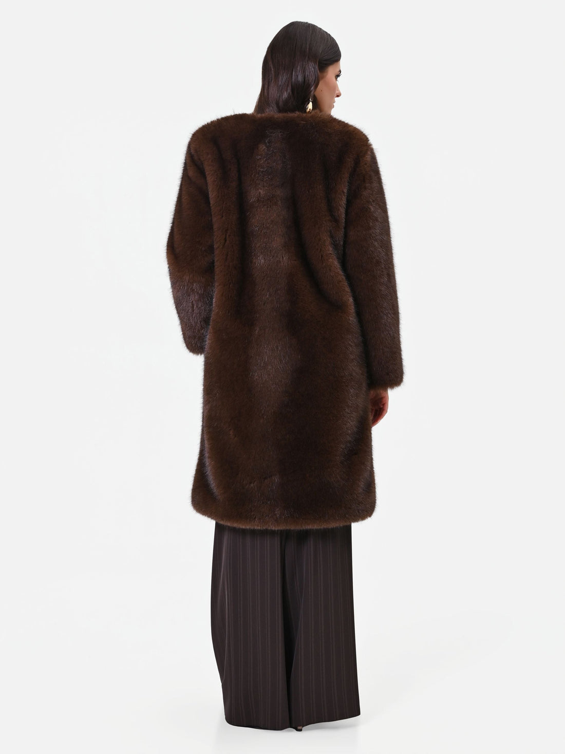 Cappotto effetto pelliccia marrone Giorgia Palmas X Rinascimento
