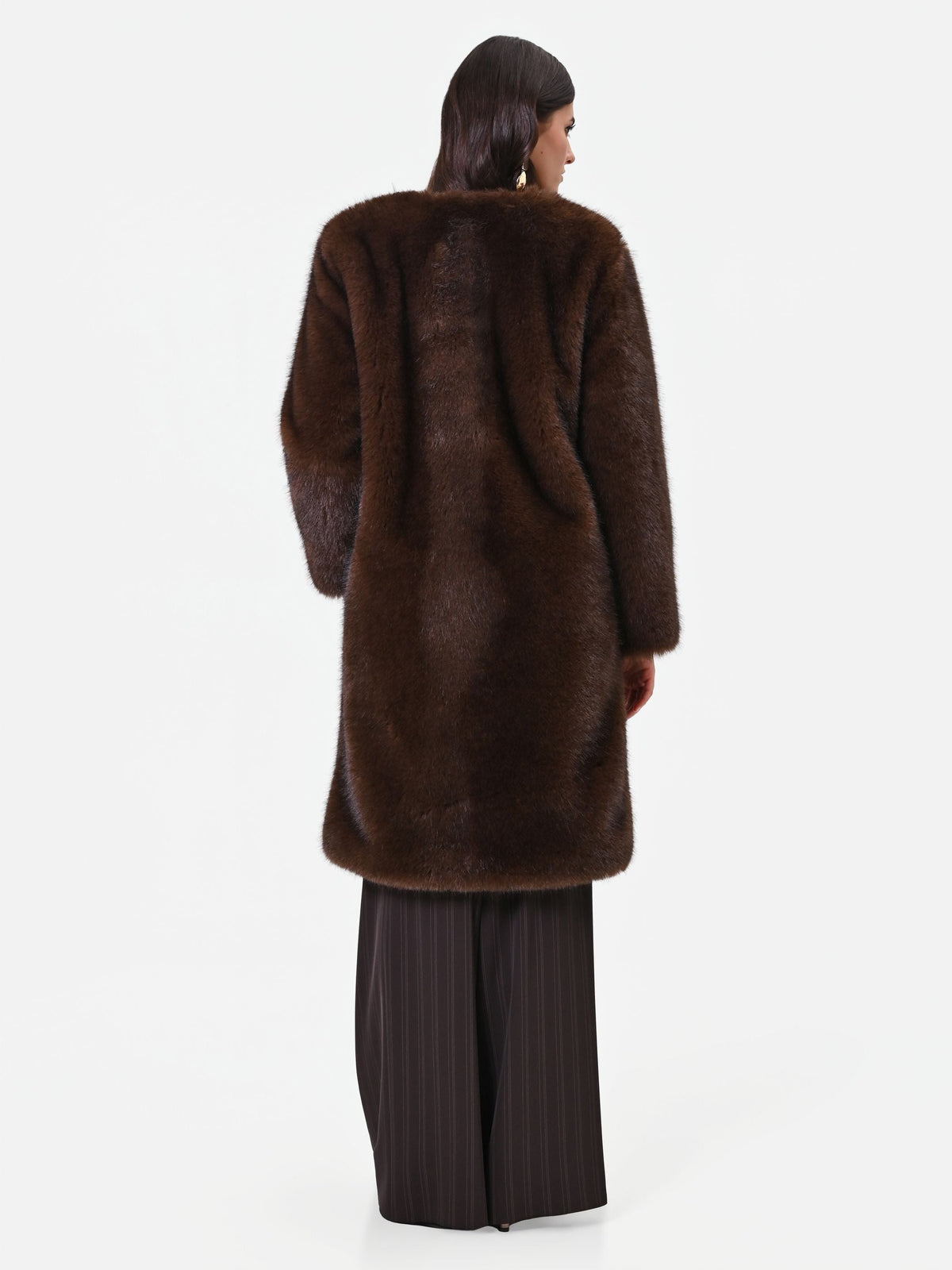 Cappotto effetto pelliccia marrone Giorgia Palmas X Rinascimento