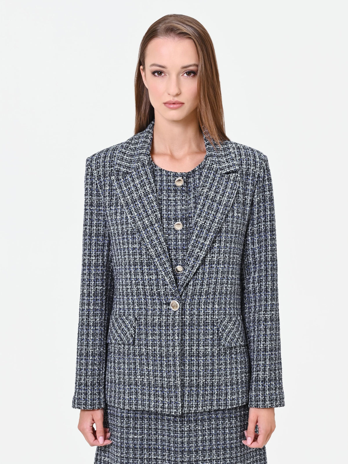Giacca in stuoia mélange blu navy
