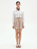 Minigonna a pieghe tortora beige