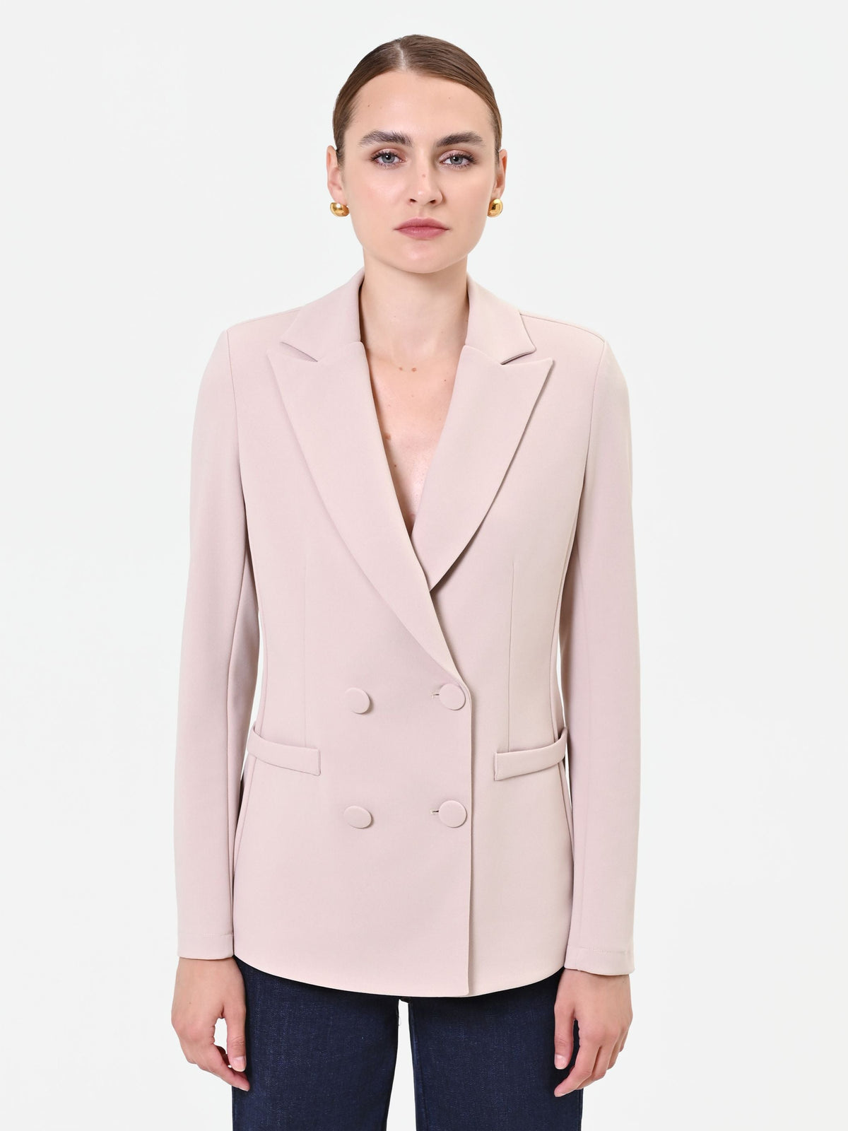Giacca doppiopetto tortora beige