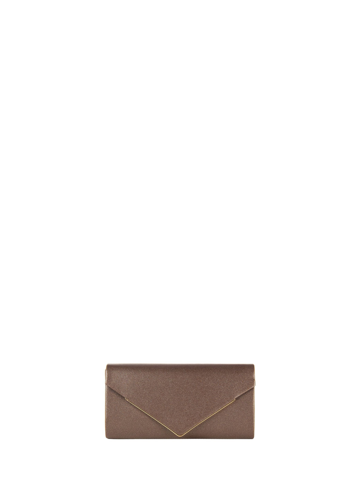 Pochette marrone con texture glitterata