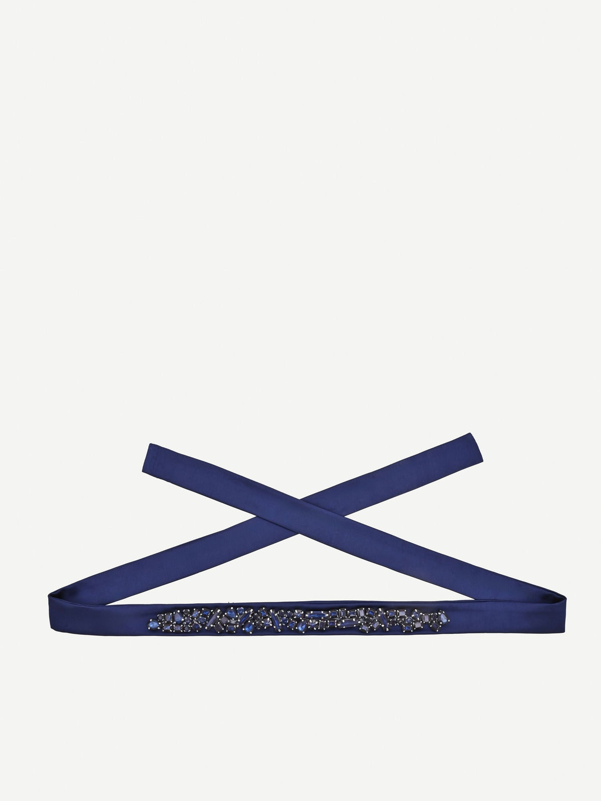 Cintura atelier blu indaco con pietre