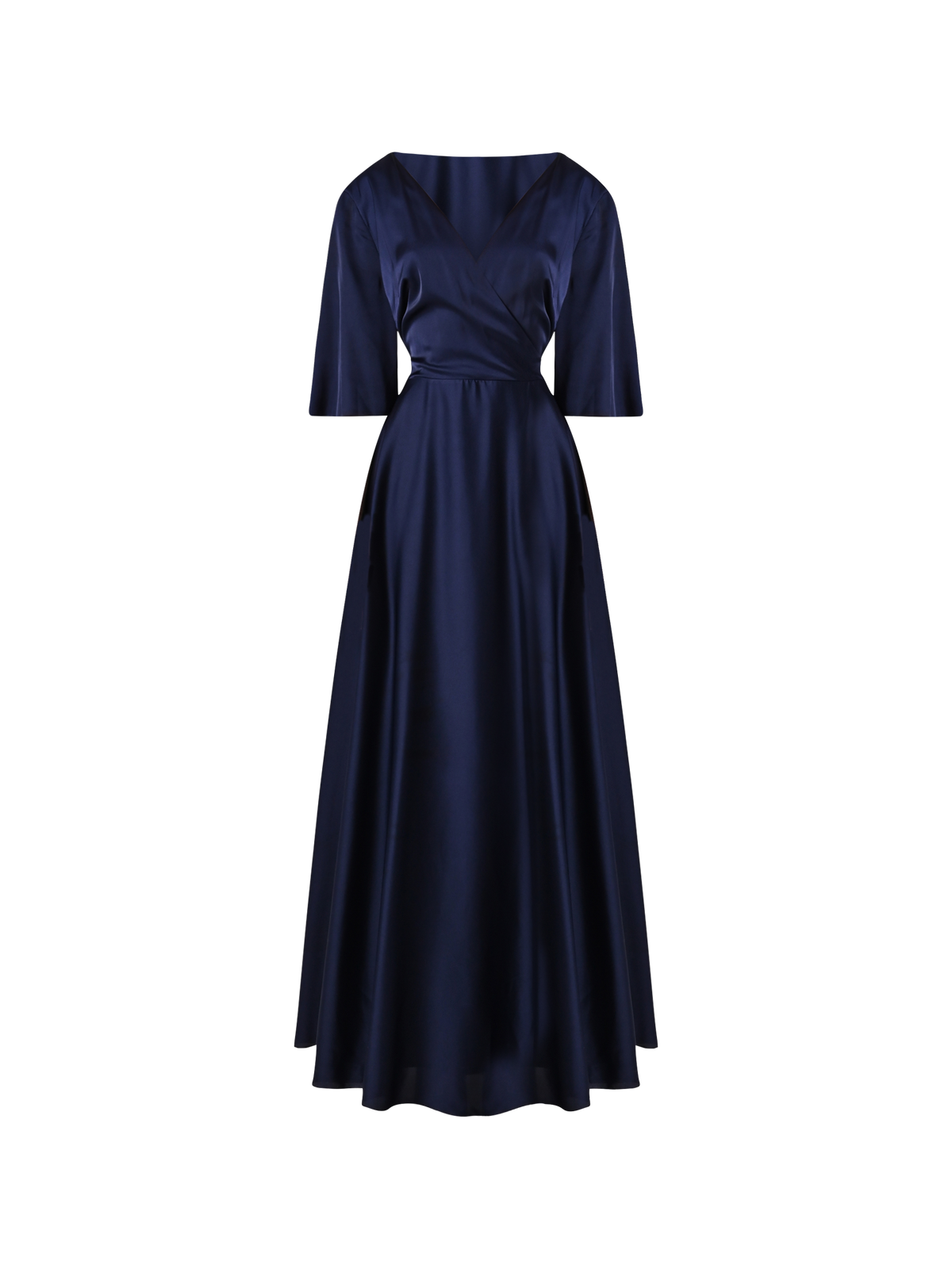 Abito Midi in Raso Blu