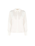 Camicia in georgette panna bianco con inserto geometrico