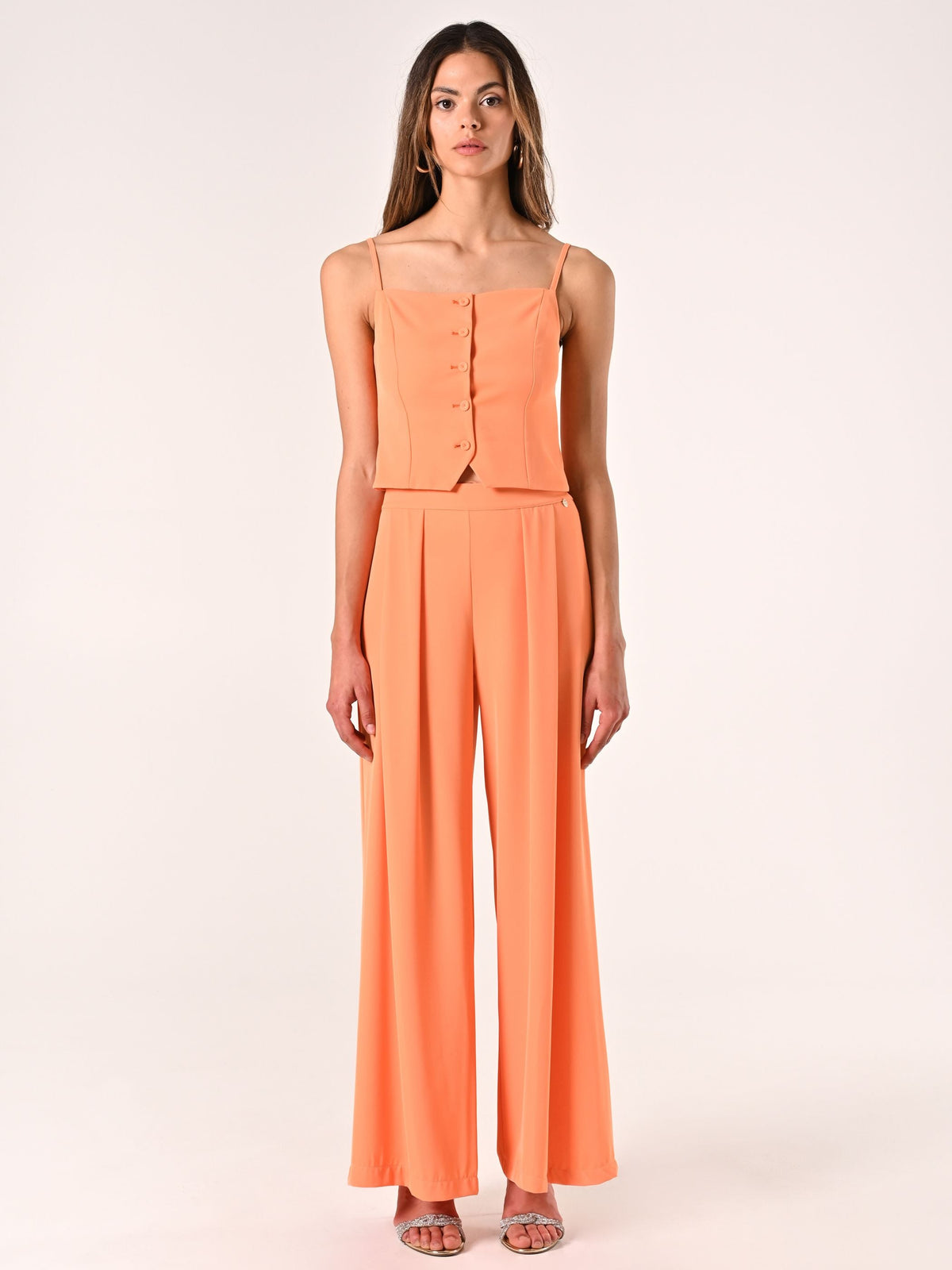 Pantaloni Arancioni in Tessuto Fluido