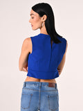 Top Crop Blu Cina