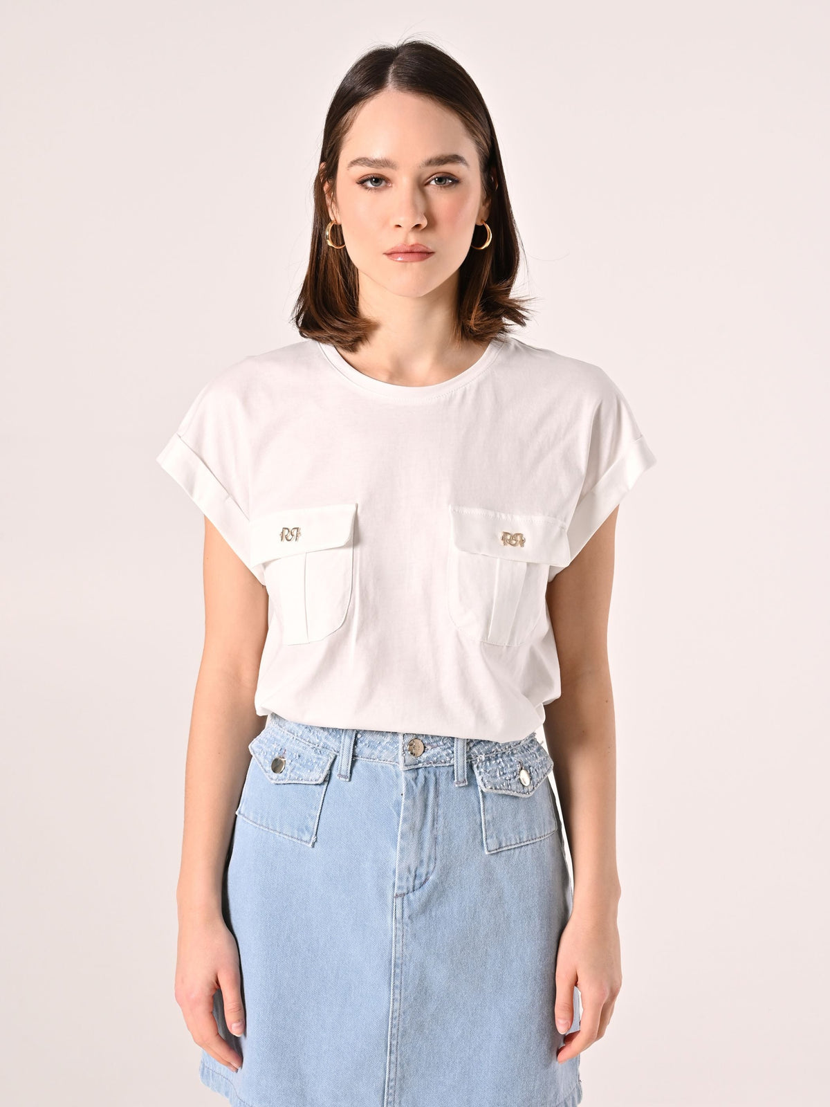 T-Shirt Bianca Utility Pockets