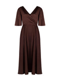 Abito Curvy Lungo Marrone Cioccolato