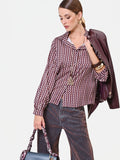 Camicia bordeaux con micro fantasia geometrica
