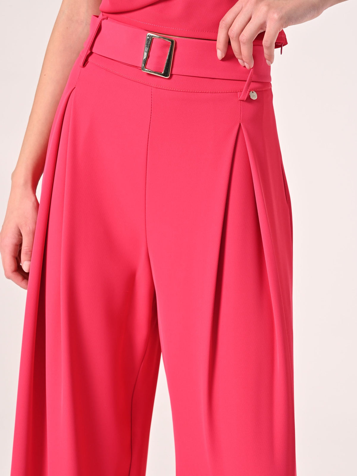 Pantaloni Fuxia con Cintura Fibbia Gold