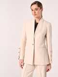 Giacca Beige in Tessuto Tecnico