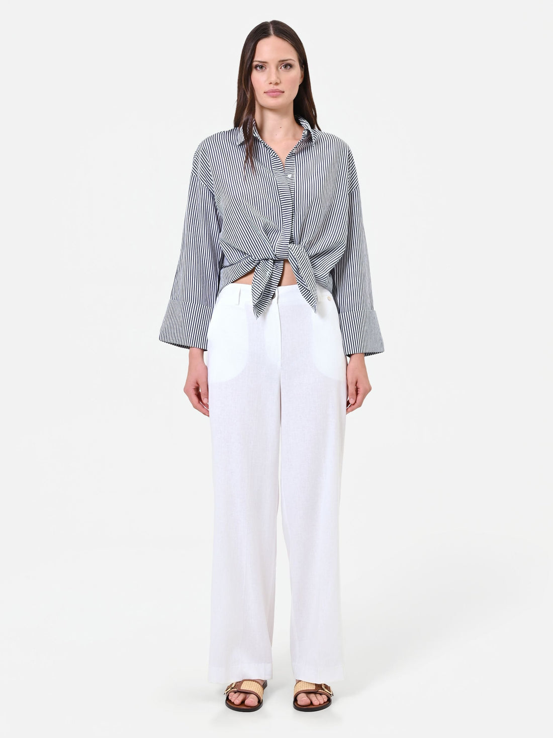 Pantalone bianco in lino