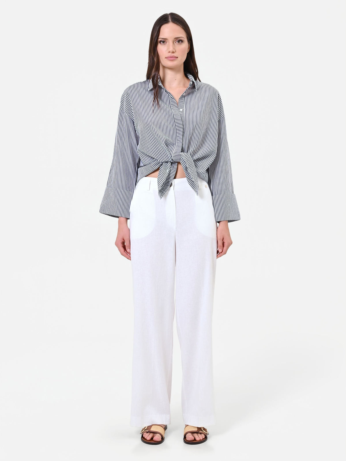 Pantalone bianco in lino