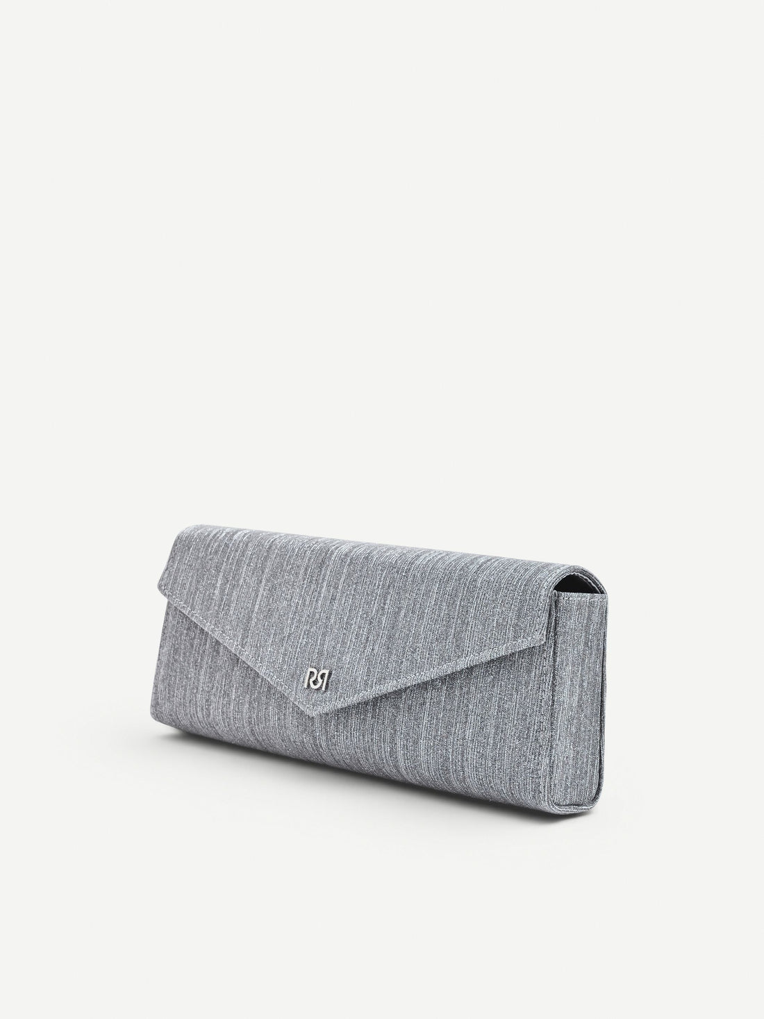 Pochette argento brillante dal design rettangolare