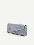 Pochette argento brillante dal design rettangolare