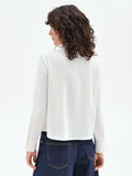 Camicia panna bianco con plastron asimmetrico