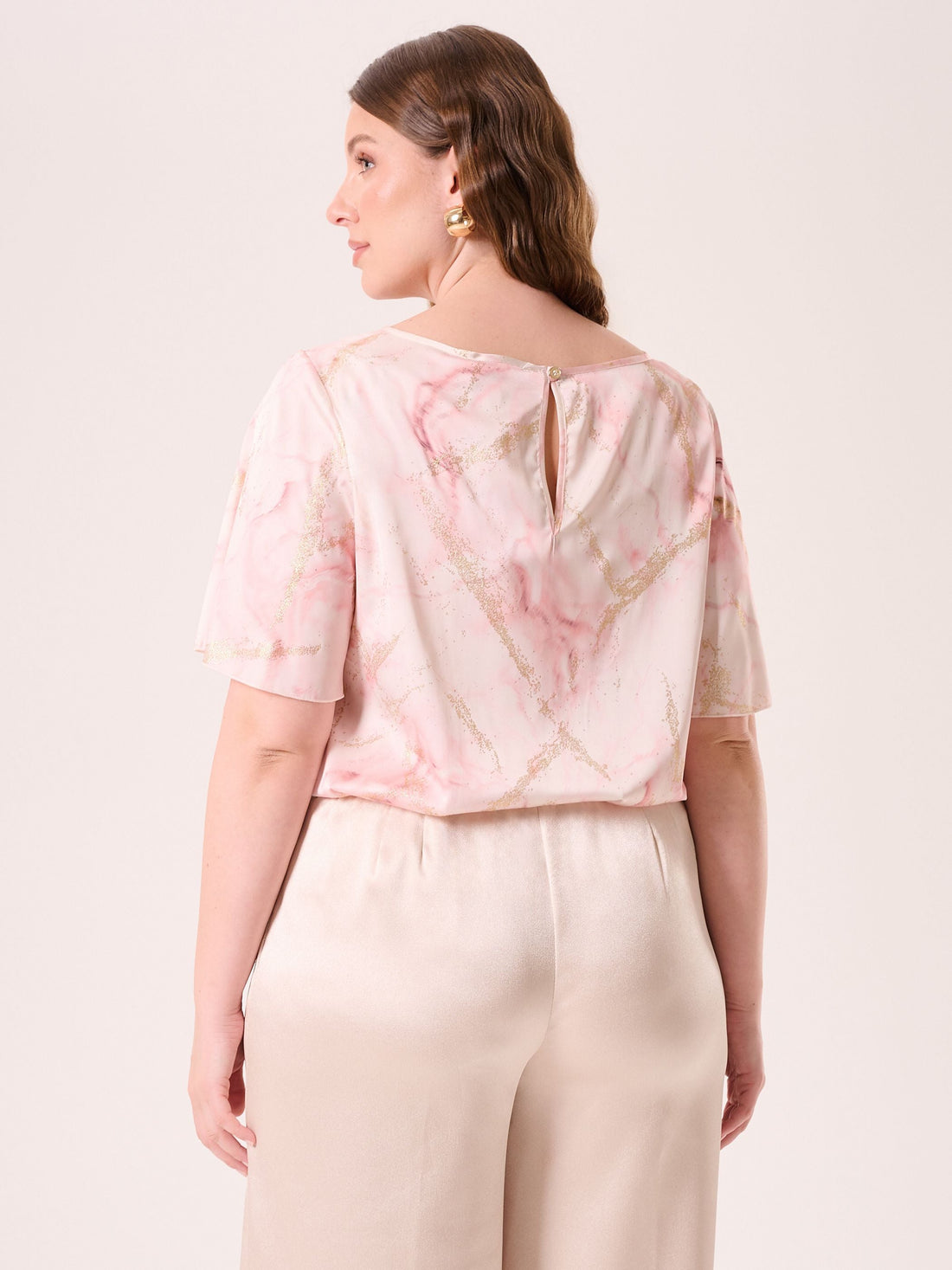 Blusa Curvy Marmorizzata Rosa