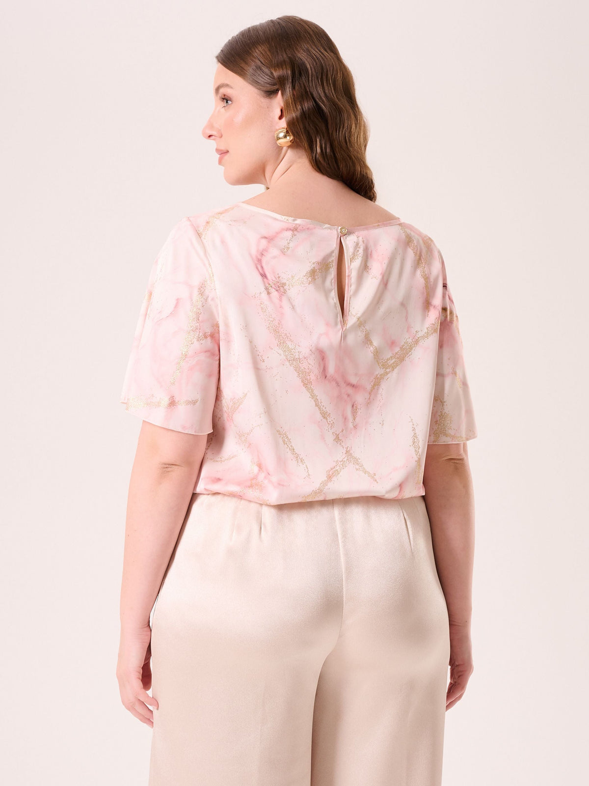 Blusa Curvy Marmorizzata Rosa