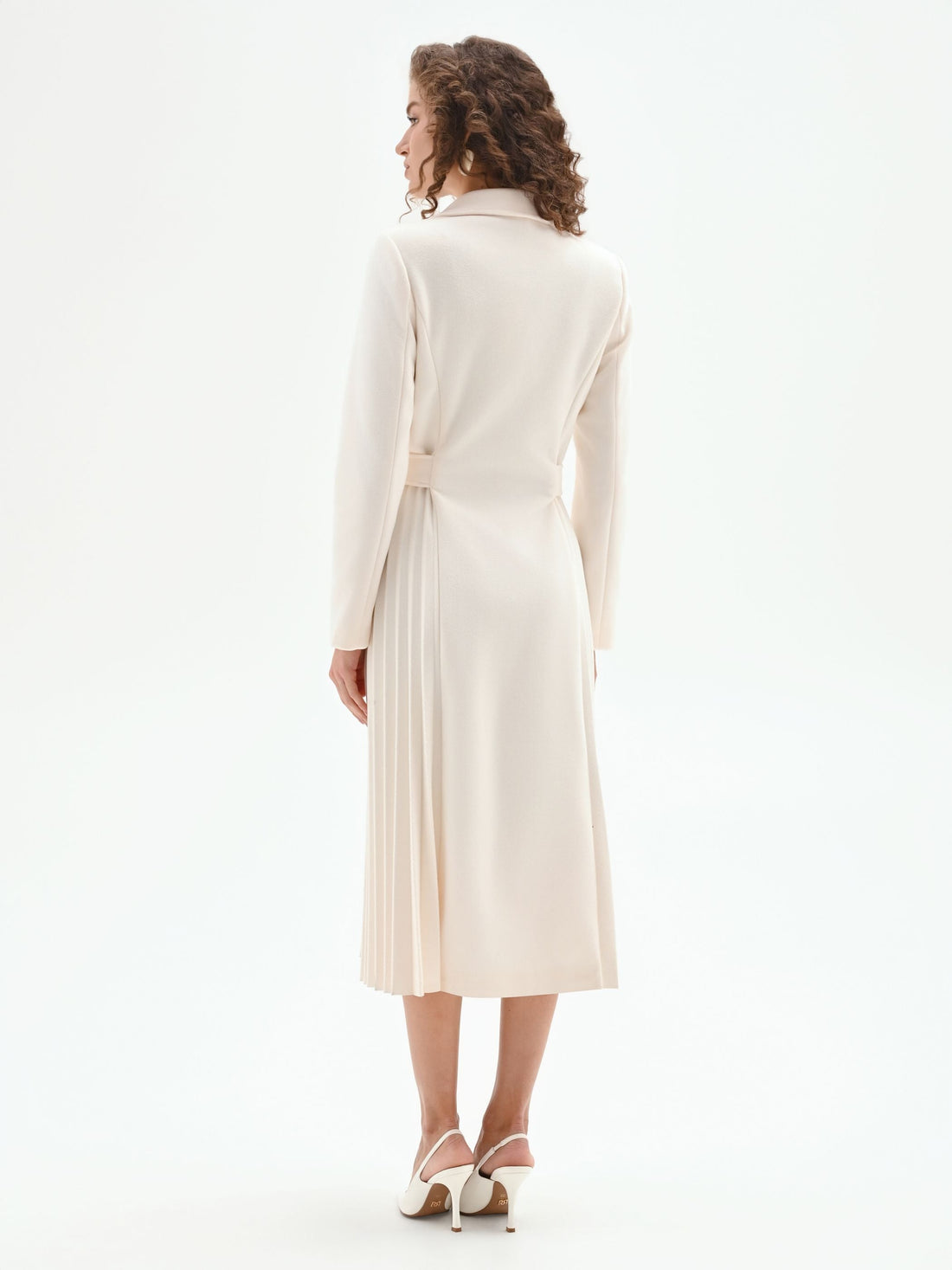 Cappotto bianco plissé