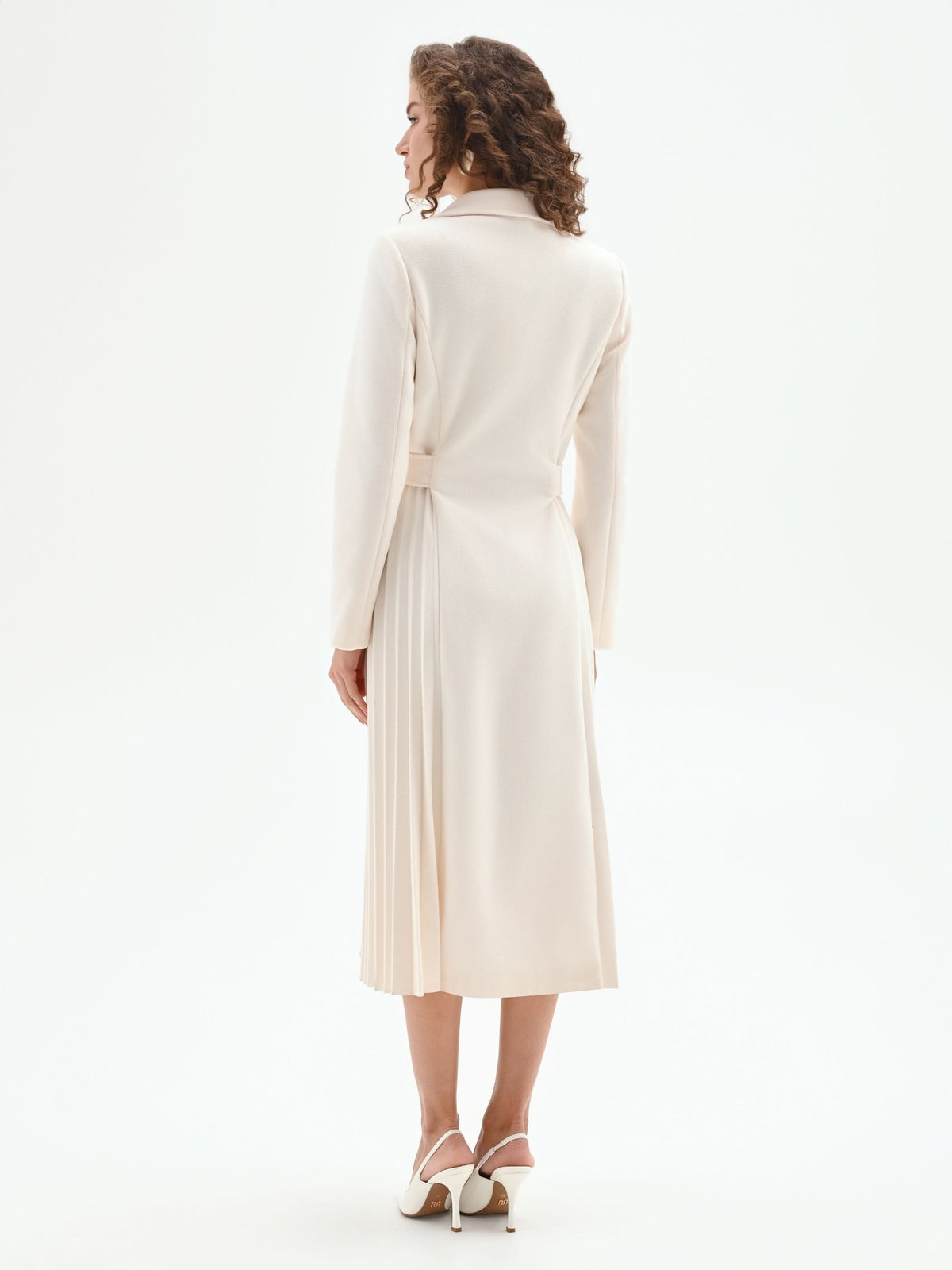 Cappotto bianco plissé