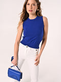 Maglioncino Girocollo Smanicato Blu