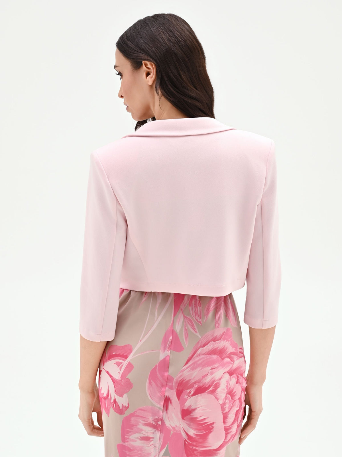 Giacca corta aperta rosa pastello