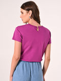 T-Shirt in Cotone Viola Iris