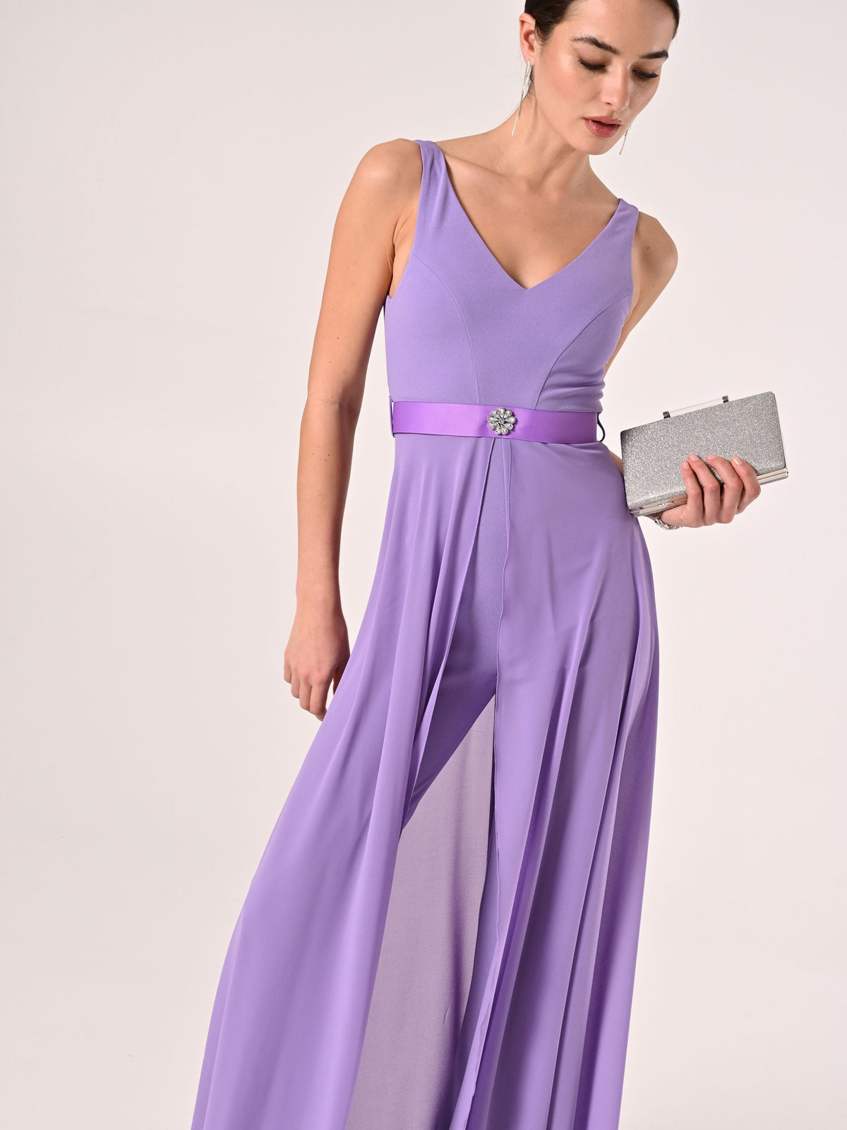 Tuta Viola Lavanda con cinta Gioiello