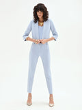 Pantalone slim cielo azzurro