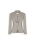 Giacca monopetto grigio chiaro gessata
