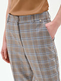 Pantalone check azzurro