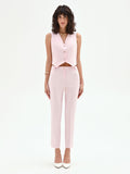 Pantalone slim rosa pastello